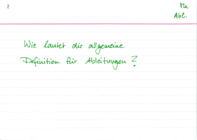 Definition der Ableitung