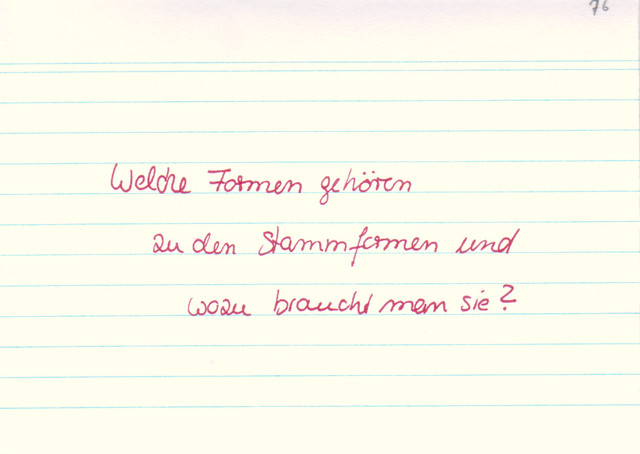 Welche Formen gehören zu den Stammformen und wozu braucht man sie?