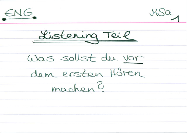 Was sollst du vor dem ersten Hören machen?