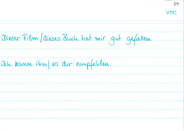 gefallen/empfehlen