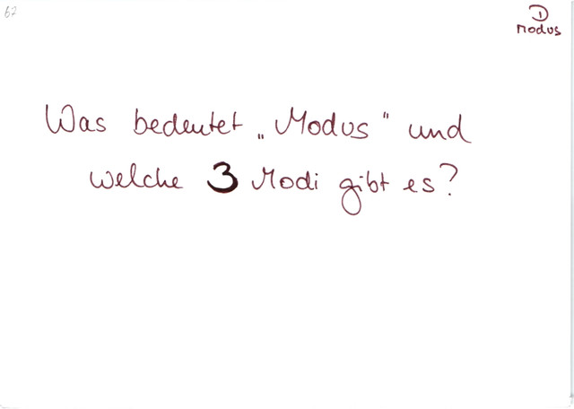 Was bedeutet "Modus"?