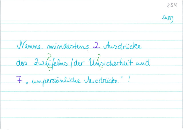 Verben des Zweifelns