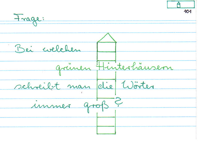 Merkspruch zu grünen Hinterhäusern