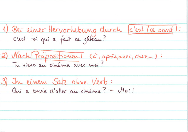 Verwendung betonte Personalpronomen