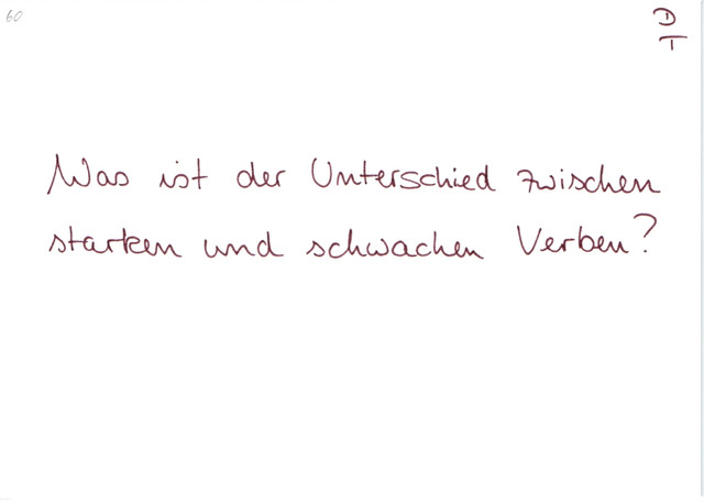 Unterschied zwischen starken und schwachen Verben