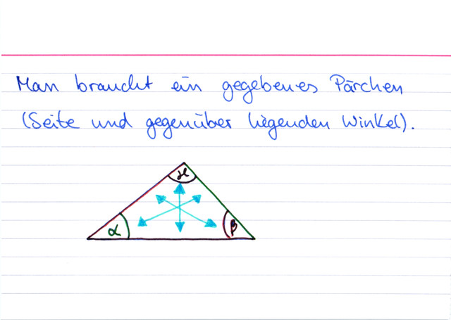 Was ist die Voraussetzung für den Sinussatz?