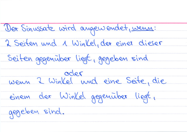 Wann benutze ich den Sinussatz?
