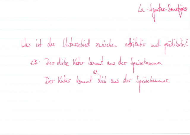 Was ist der Unterschied zwischen attributiv und prädikativ?