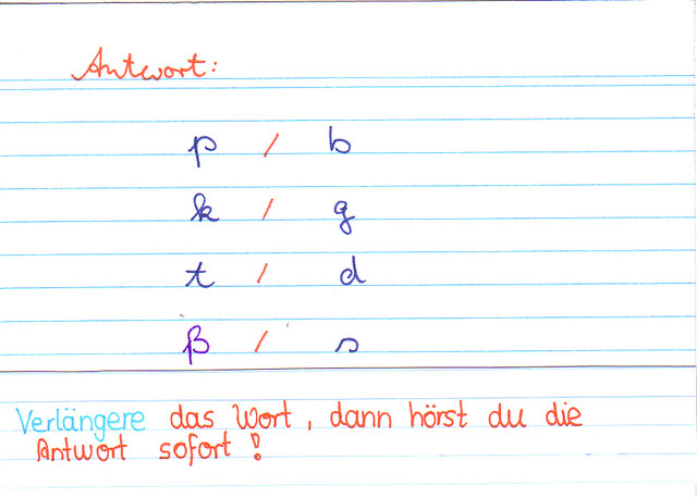 Welche Buchstaben kann man im Deutschen nicht unterscheiden, wenn sie am Satzende stehen?