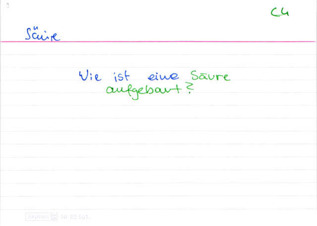 Aufbau einer Säure