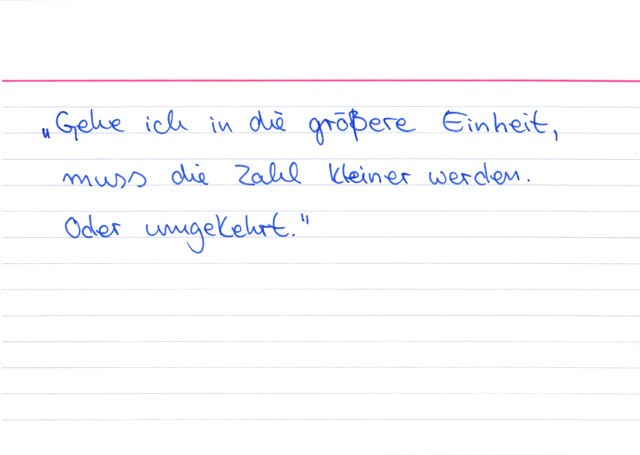 Worauf muss man beim Umwandeln von Einheiten achten?