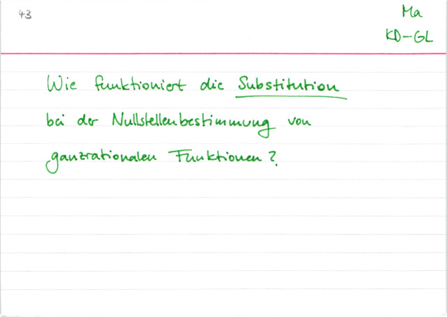 Substitution bei der Nullstellenbestimmung richtig anwenden
