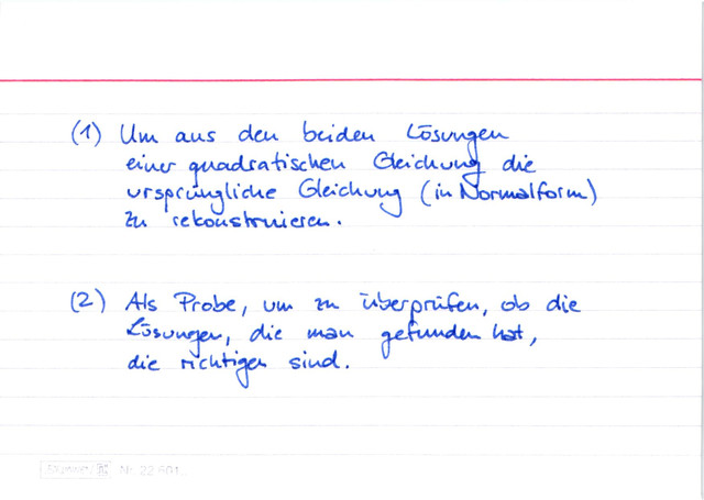 Satz des Vieta verwenden