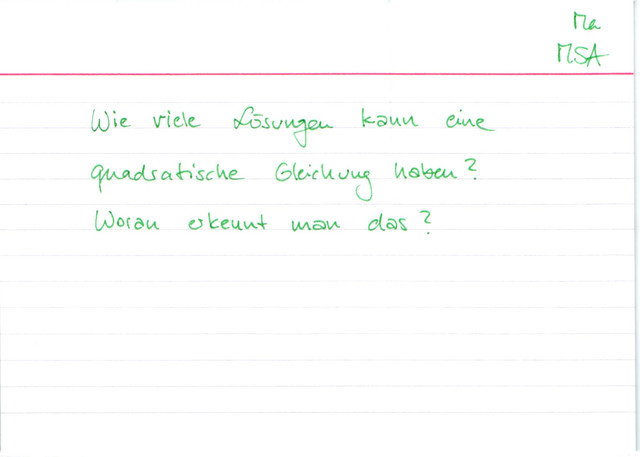 Anzahl der Lösungen einer quadratischen Gleichung