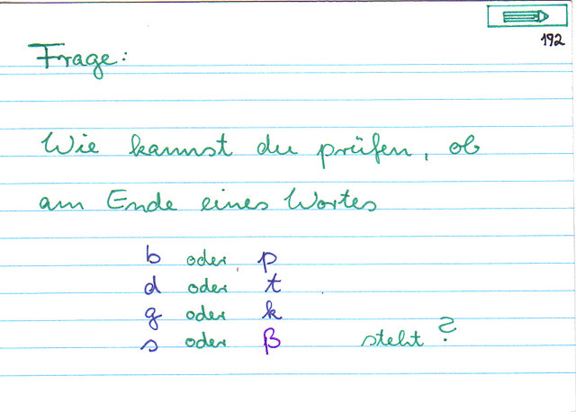 Wie kannst du prüfen welcher Konsonant am Ende eines Wortes  steht?
