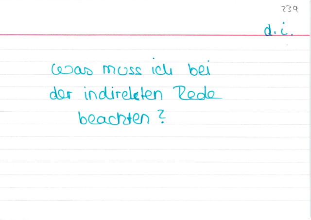 Was beachten bei indirekter Rede?