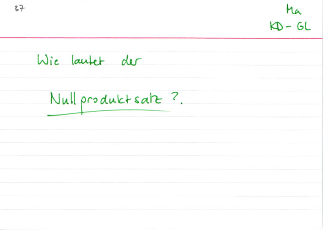 Nullproduktsatz