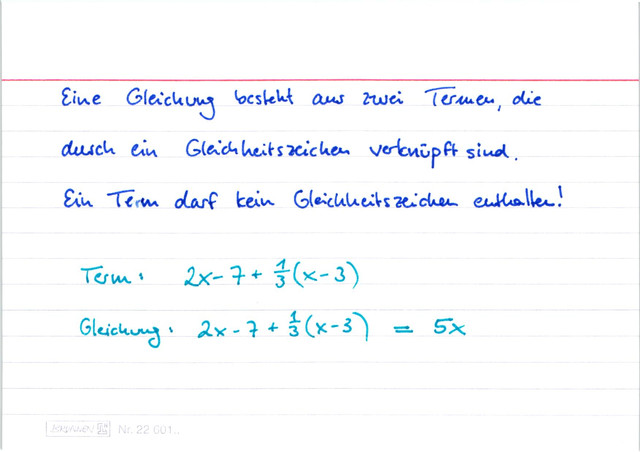 Unterschied zwischen Term und Gleichung