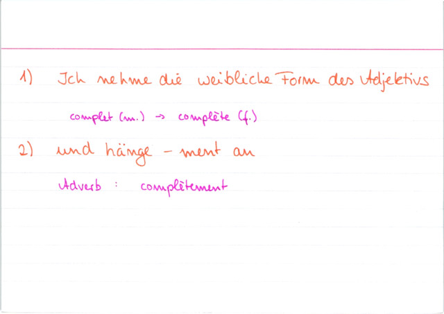 Bildung Adverb auf -ment