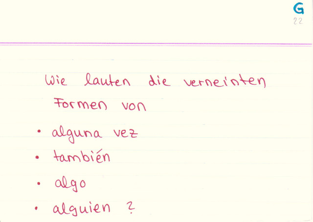Wie lauten die verneinten Formen von...