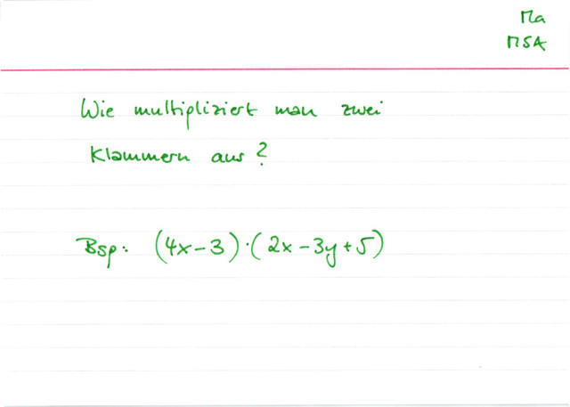 Ausmultiplizieren zweier Klammern