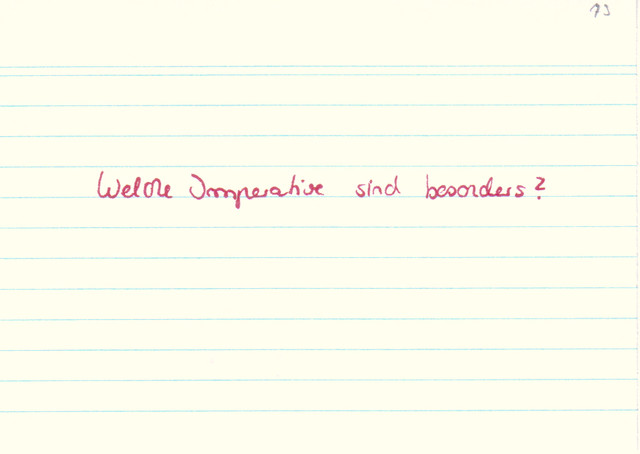 Welche Imperative sind besonders?