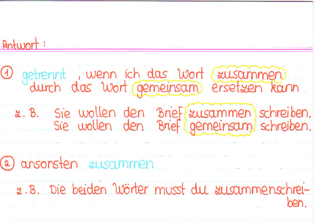 Wie schreibe ich Verbindungen aus "zusammen" und Verb?