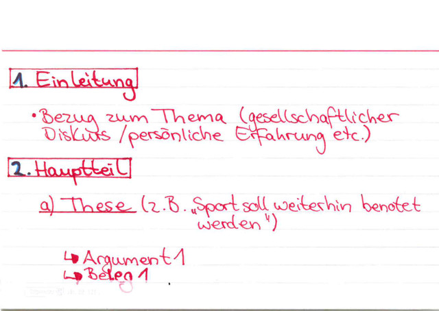 Wie ist eine Erörterung aufgebaut?