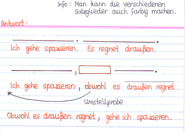 Funktion von Bindewörtern
