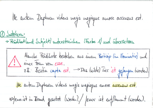 Wie werden Sätze übersetzt, die ein Partizip haben?