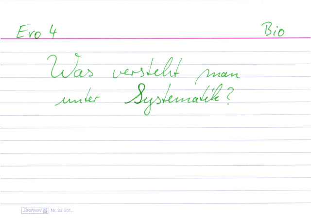 Was versteht man unter Systematik?