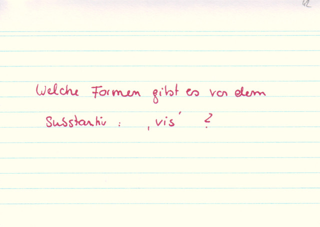 Welche Formen gibt es von dem Substantiv "vis"?