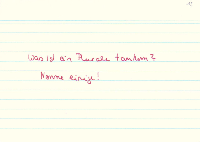 Was ist ein "Plurale tantum"?