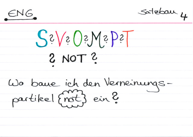 Wo baue ich den Verneinungspartikel "not" ein?