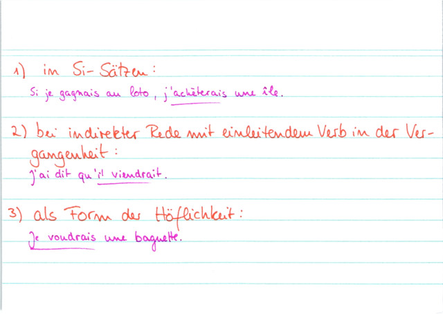 Verwendung Conditionnel I