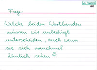 Welche beiden Wortbanden müssen wir unbedingt unterscheiden?