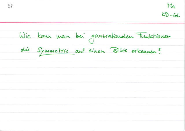Symmetrie bei ganzrationalen Funktionen(Polynome)