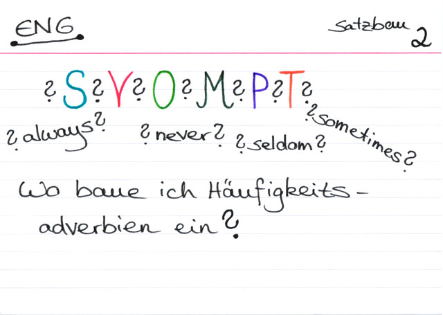 Wo baue ich Häufigkeitsverben ein?