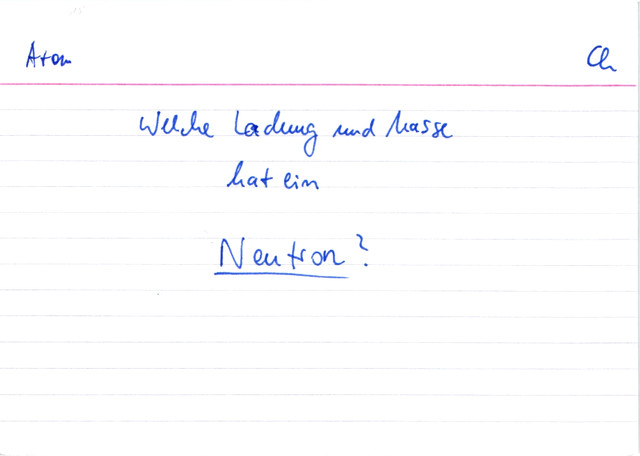 Welche Ladung und Masse hat ein Neutron?