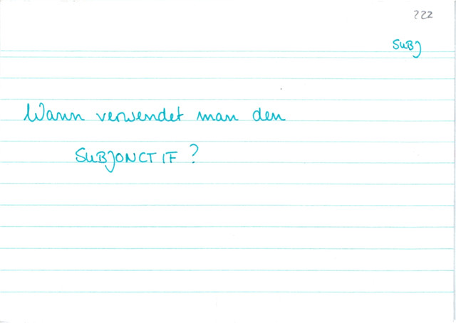 Verwendung Subjonctif