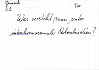 Was versteht man unter interchromosomaler Rekombination?