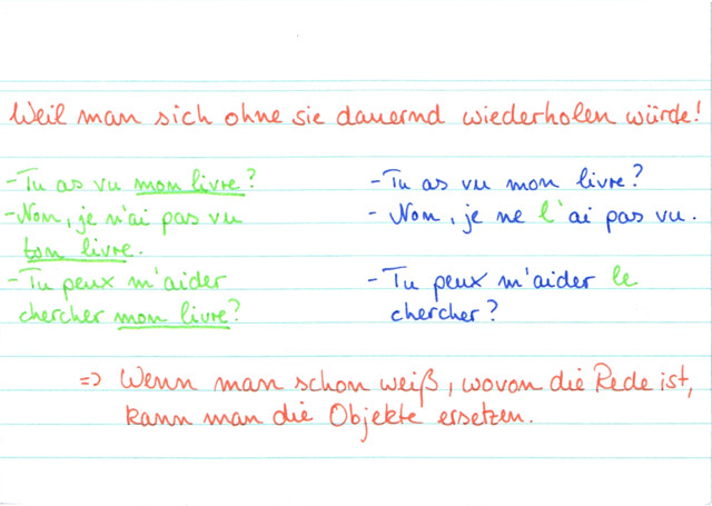 Verwendung Objektpronomen
