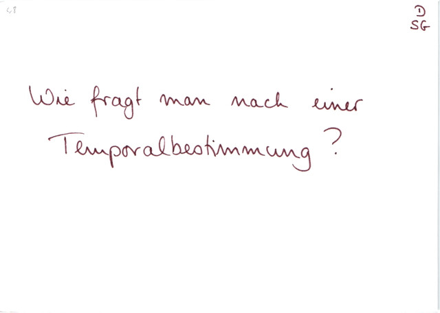 Wie fragt man nach einer Temporalbestimmung?