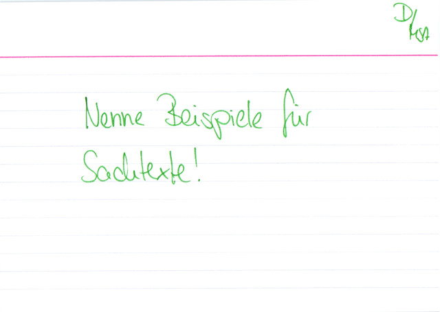 Nenne Beispiele für Sachtexte!