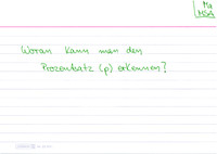 Woran kann man den Prozentsatz (p) erkennen?