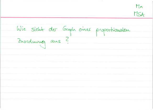Graph einer proportionalen Zuordnung