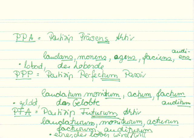 Welche Partizipien gibt es?