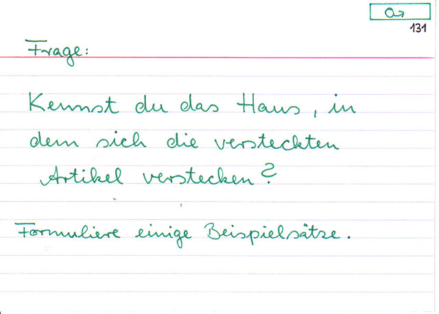 Kennst du das Haus, in dem sich die versteckten Artikel verstecken?