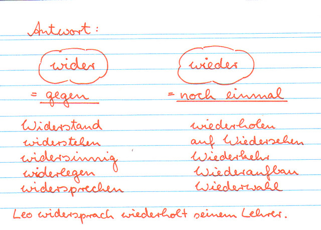 Wie unterscheide ich wider und wieder?