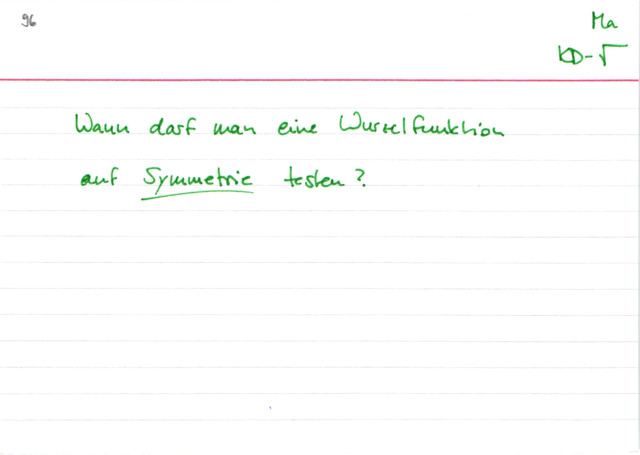 Symmetrie von Wurzelfunktionen bestimmen